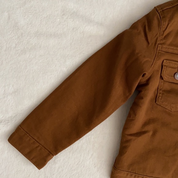 Gap Denim | Fall 2023 Sherpa Lined Icon Denim Jacket 778072 Bright Brown (5) - Picture 3 of 16